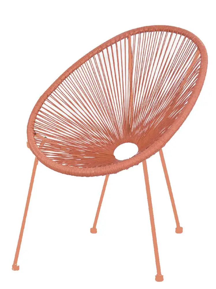 Poltrona Alba con intreccio in PE – Struttura in metallo, terracotta