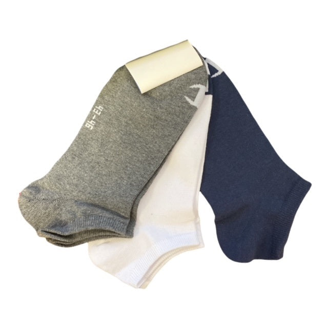 Champion Sneaker Socks Unisex 3 Paia Navy Bianco Grigio - U24560 BS501