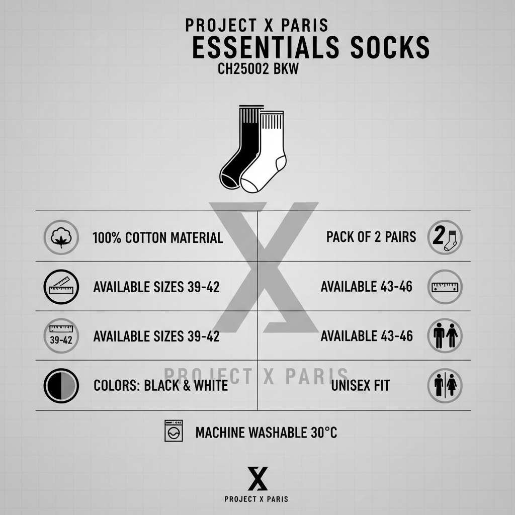 Project X Paris Calze Essentials CH25002 BKW Bianco Nero