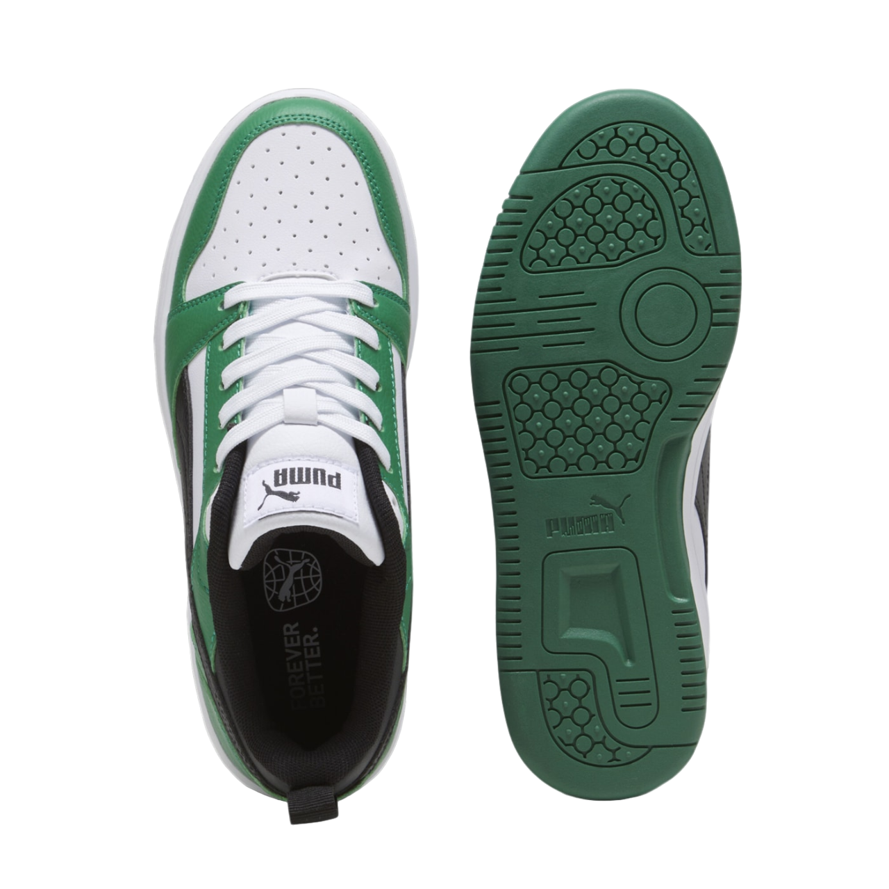 Puma scarpa sneakers da ragazzi Rebound v6 393833-05 bianco-nero-verde