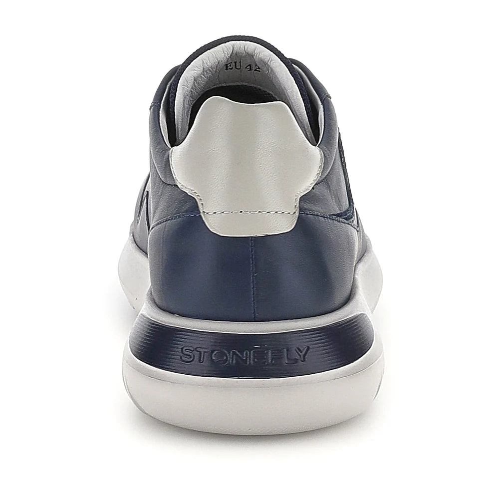 Stonefly Sneakers Uomo Pelle Nappa 223400-100 Blu Blusoft Memory®
