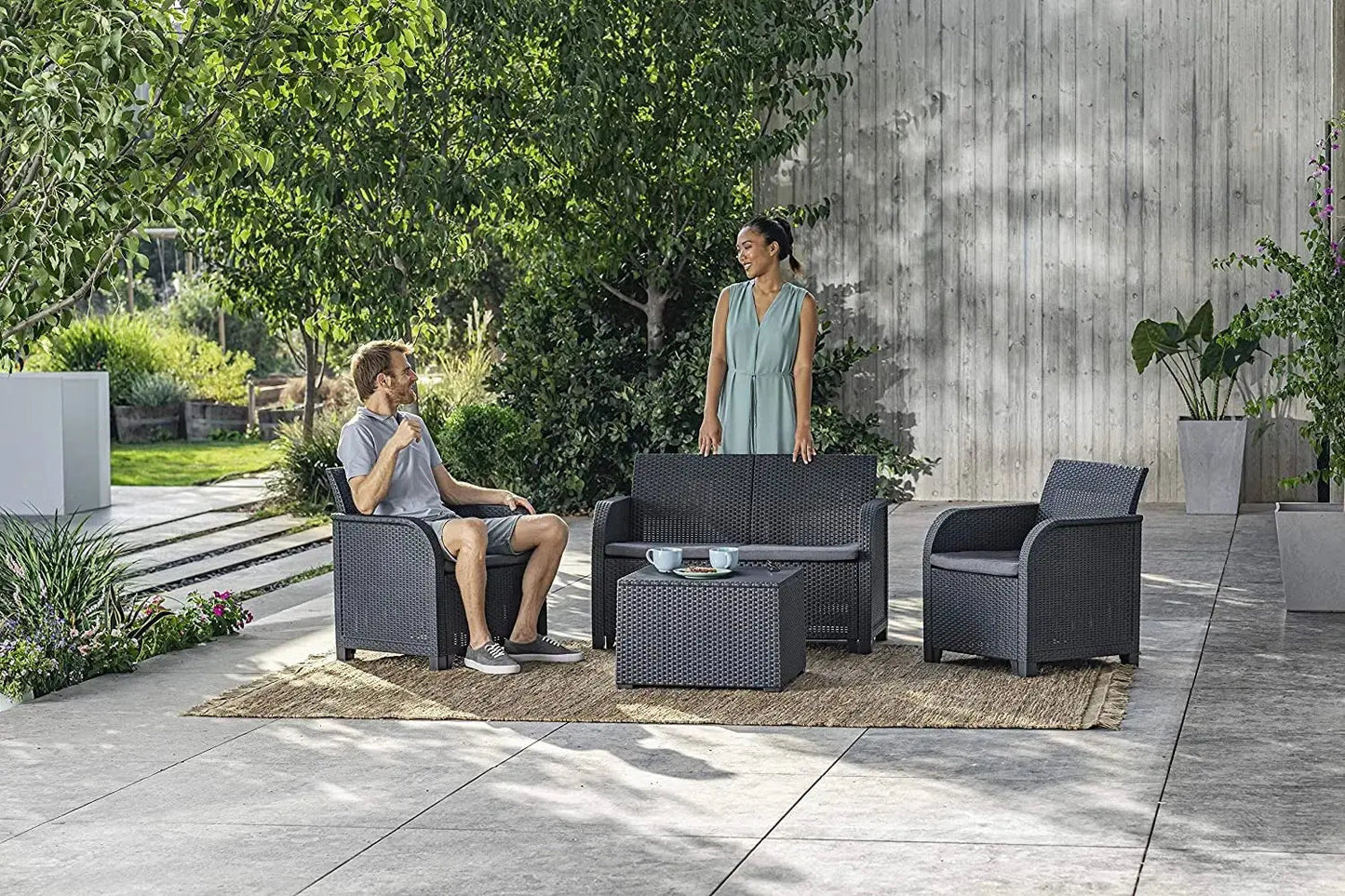 Salotto Rosalie Lounge grafite con cuscini