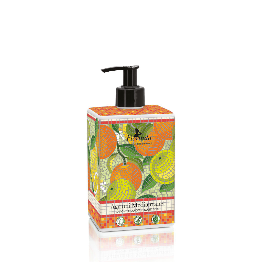 Florinda Mosaici Italiani Flüssigseife Mediterrane Zitrusfrüchte für Hände und Körper 500 ml