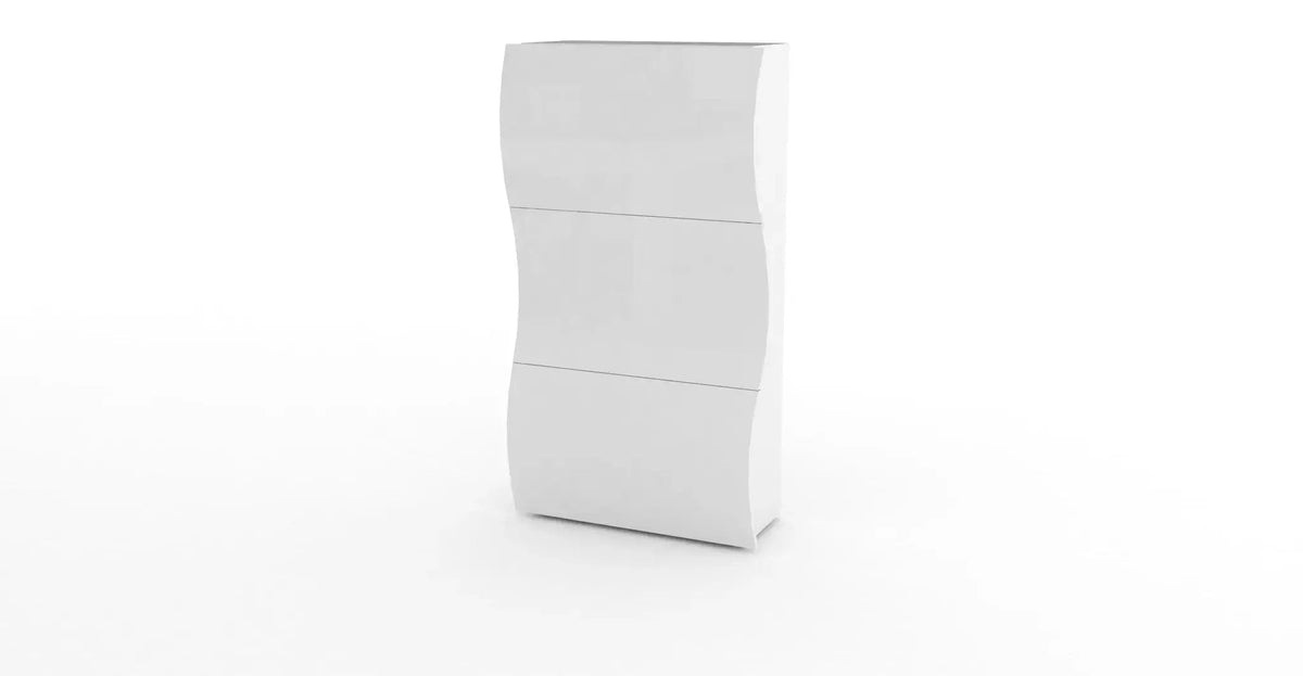 Modern Shoe Cabinet ONDA Glossy White with 3 Doors