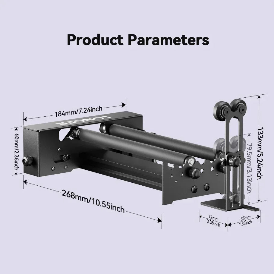 Longer Laser Rotary Roller Upgrade kit