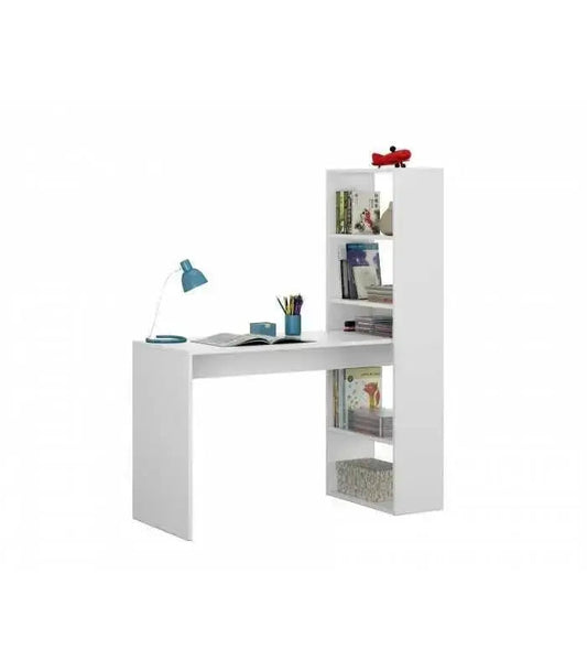 Modern Desk with Reversible 5-Compartment Shelf - Functional Design