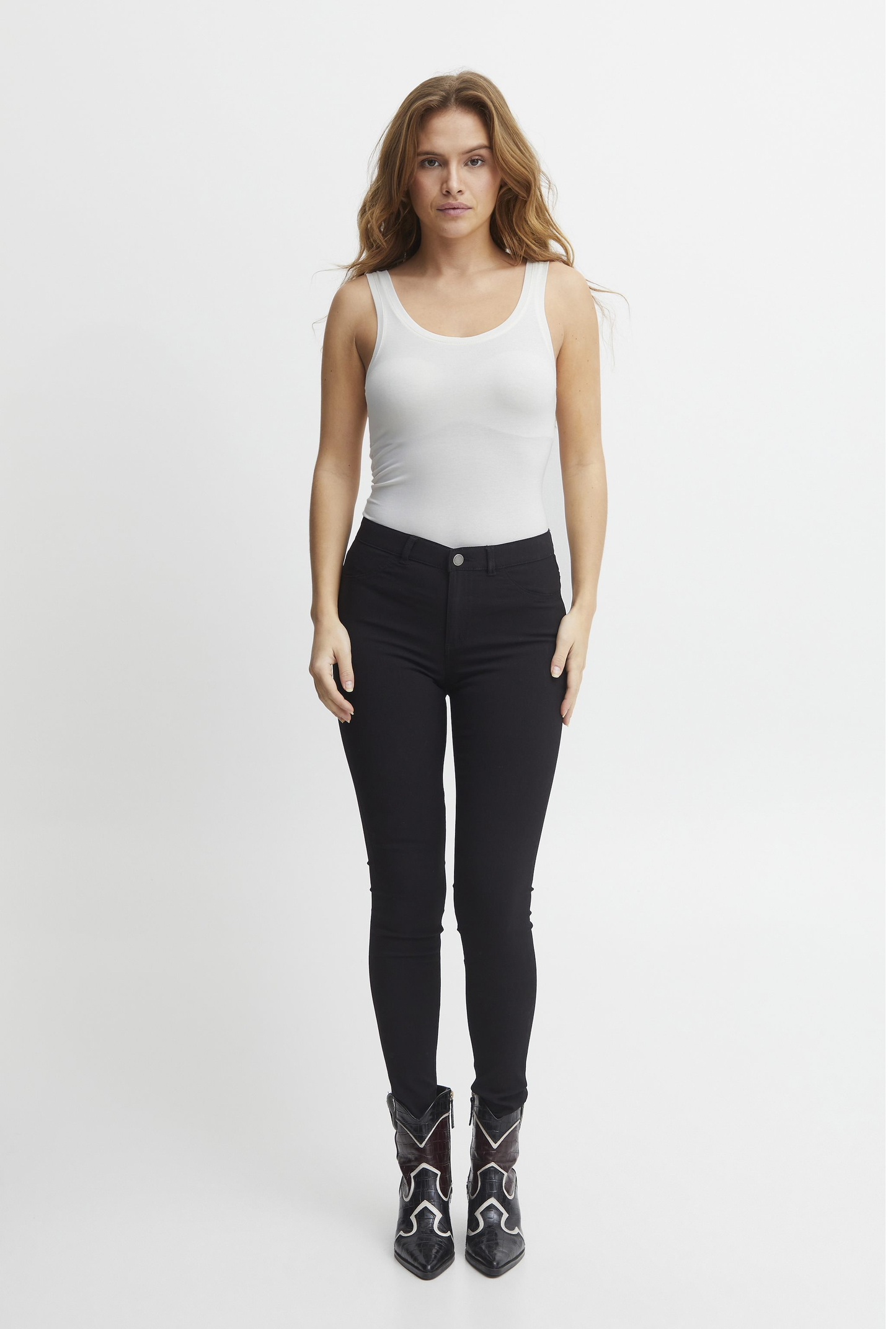 b.young Canotta da donna Top in maglia Iane sin 802894 80115 off white