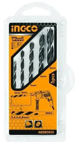 Set 5 punte trapano per legno ingco
