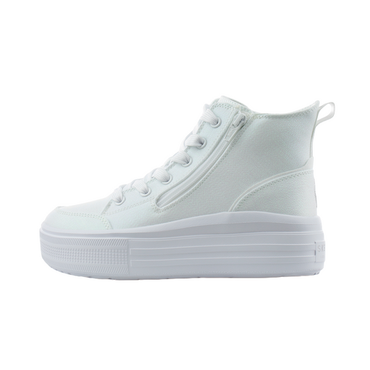 Skechers scarpa sneakers da ragazza alta con cerniera Hyperlift 310253L/WHT bianco