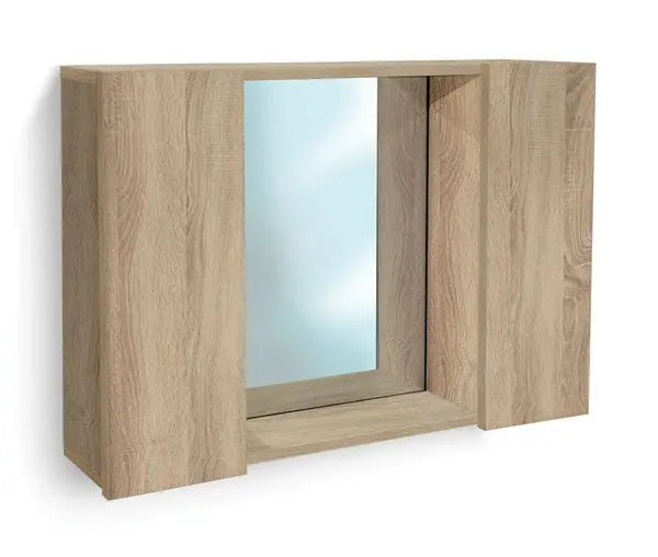 Bathroom mirror cabinet 60x13x41h cm Nordic oak