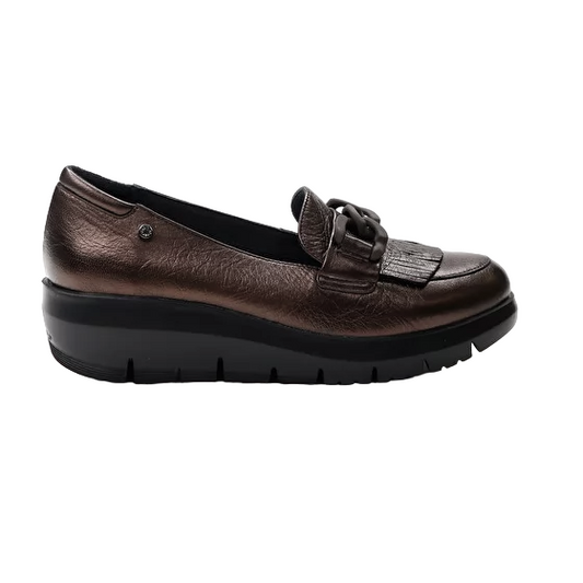 Stonefly mocassino da donna Plume 13 lin pelle laminata Plume 218215 410 marrone