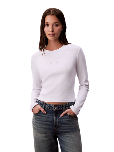 Calvin Klein T-shirt Maniche Lunghe Neonato LV047A803G YAA Bianco