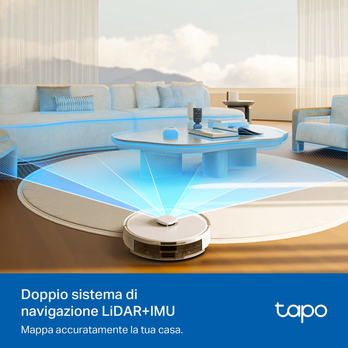 Tapo RV30 Max Plus White Robot Aspirapolvere LiDAR+IMU, Base All-in-One