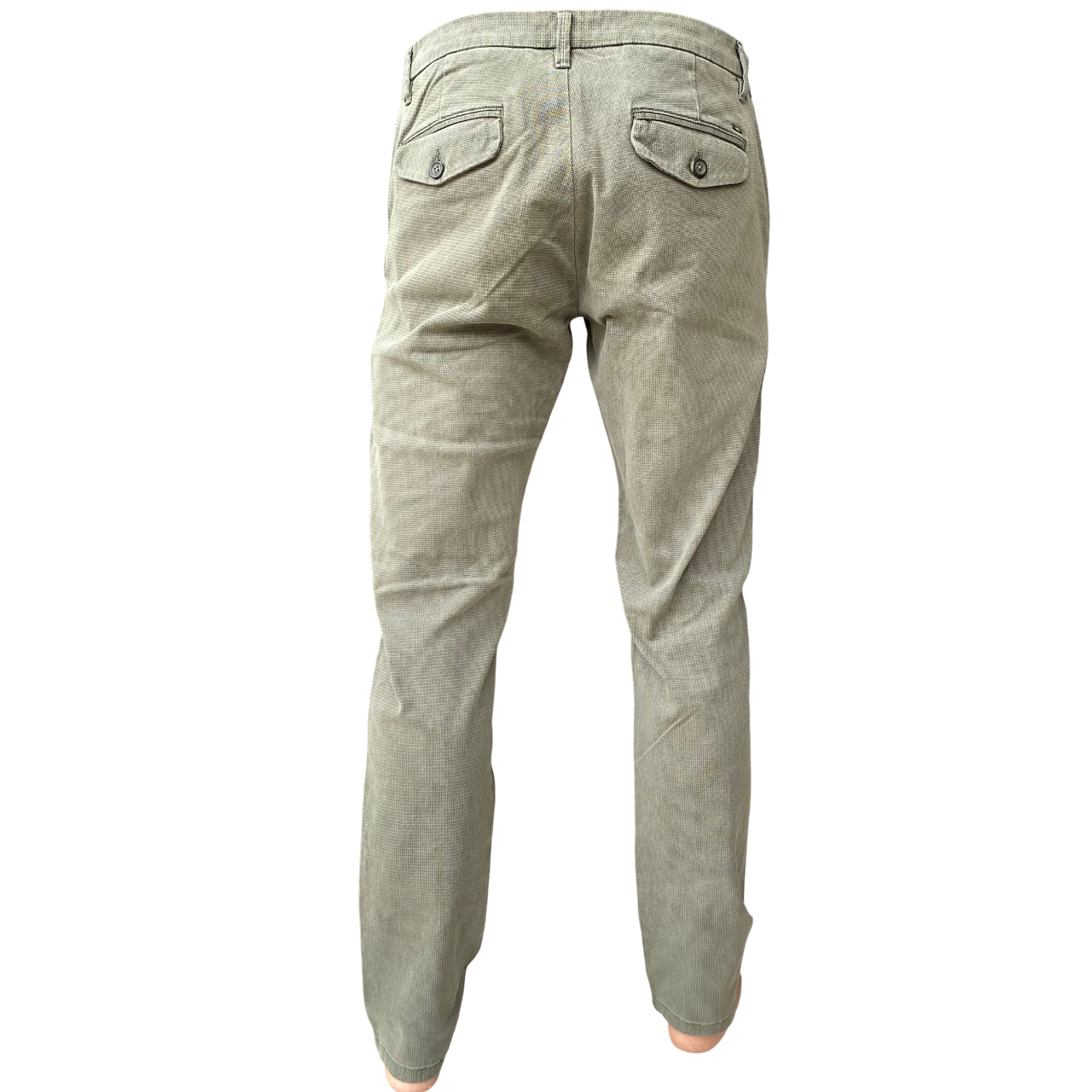 Trez Pantalone Uomo Microfantasia M49604 340 Verde Slim Fit