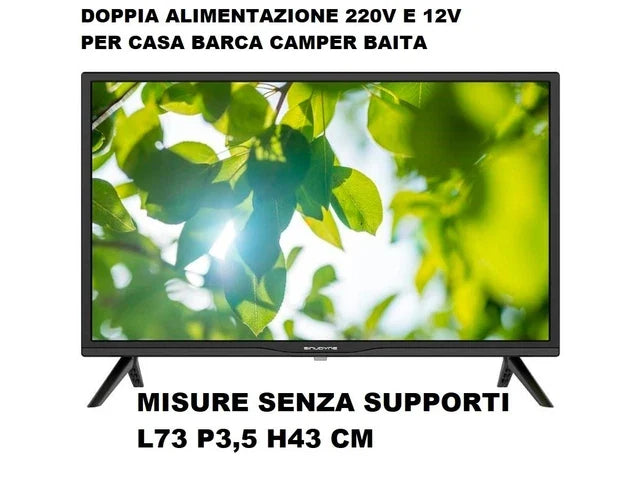 Sinudyne LED-Fernseher 32" HD Ready DVB-T2 Schwarz - Si32a2312hd Wohnmobil Boot 220V 12V