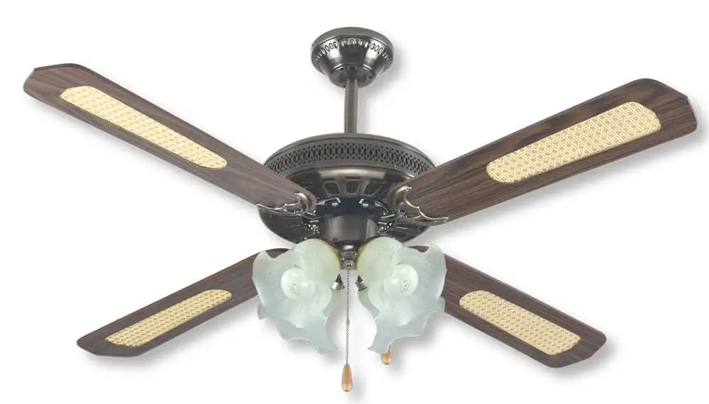 Ventilatore da Soffitto con Luce 4 Pale MDF – 65W Legno Marrone Ø105 cm