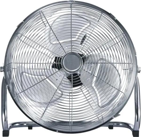 Ventilatore cromato ad alta velocità con potenza di 90W e base antiscivolo. Ø 50 cm.
