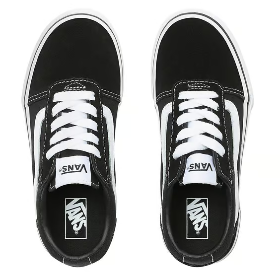 Vans Ward Sneakers Ragazzi VN0A38J9IJU1 Nero Bianco - Tela Camoscio