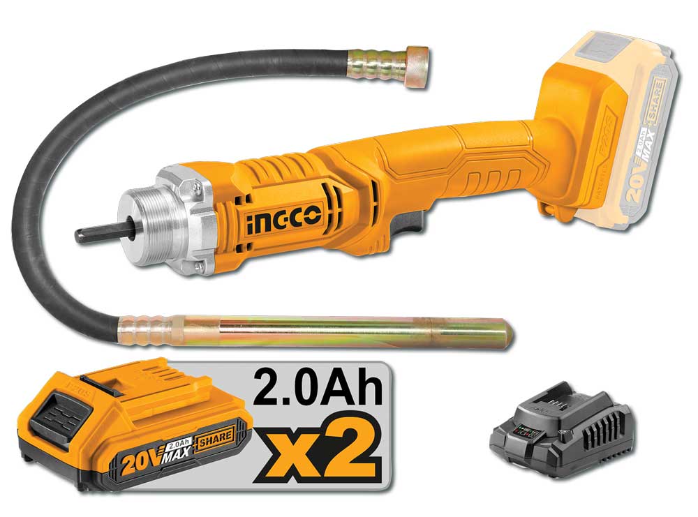 Vibratore per calcestruzzo a batteria P20S INGCO con batteria singola