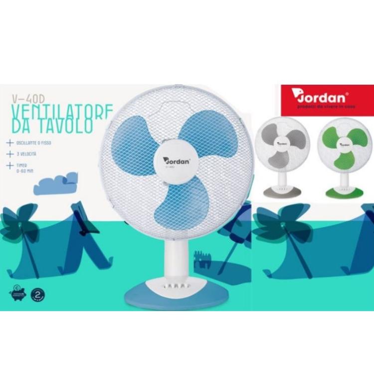 Jordan Tischventilator Flügel Ø 40cm 45W Einstellbar Oszillierend Timer Büro