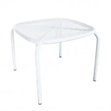 Beistelltisch Midway: Gartentisch aus Stahl in Weiß, Grau oder Taupe – 43,5 cm x 41 cm x 41 cm