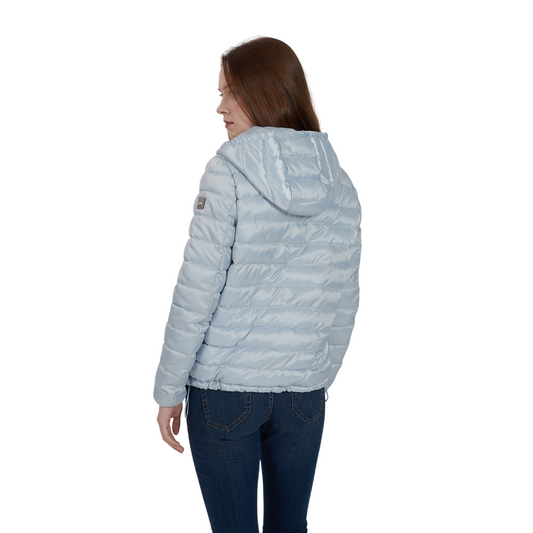 Yes Zee giubbino con cappuccio da donna trapunta orizzontale 1002 J454 M600 0707 celeste
