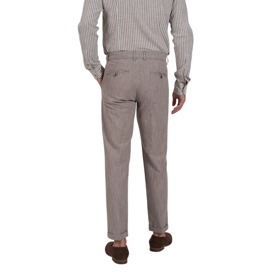 Yes Zee pantalone casual da uomo 0955 P660 PW00 2232 marroncino