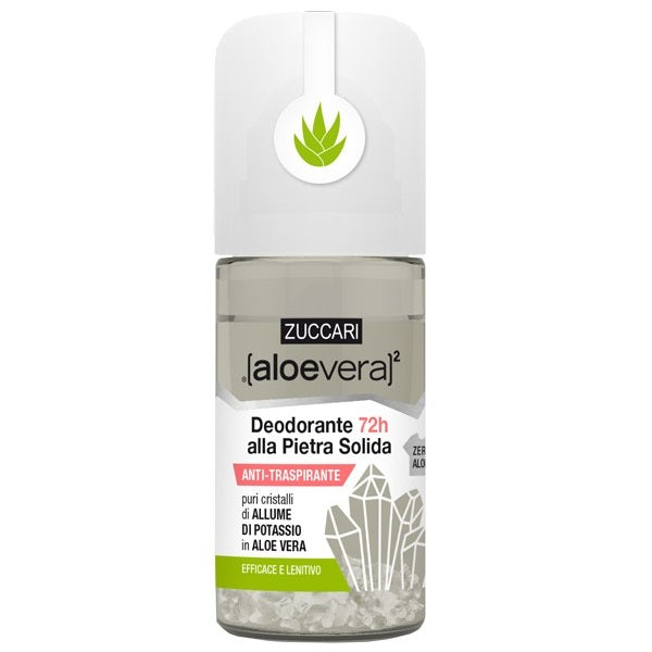 Zuccari Antitranspirant fester Stein mit Aloe Vera wirksam und beruhigend Roll-On