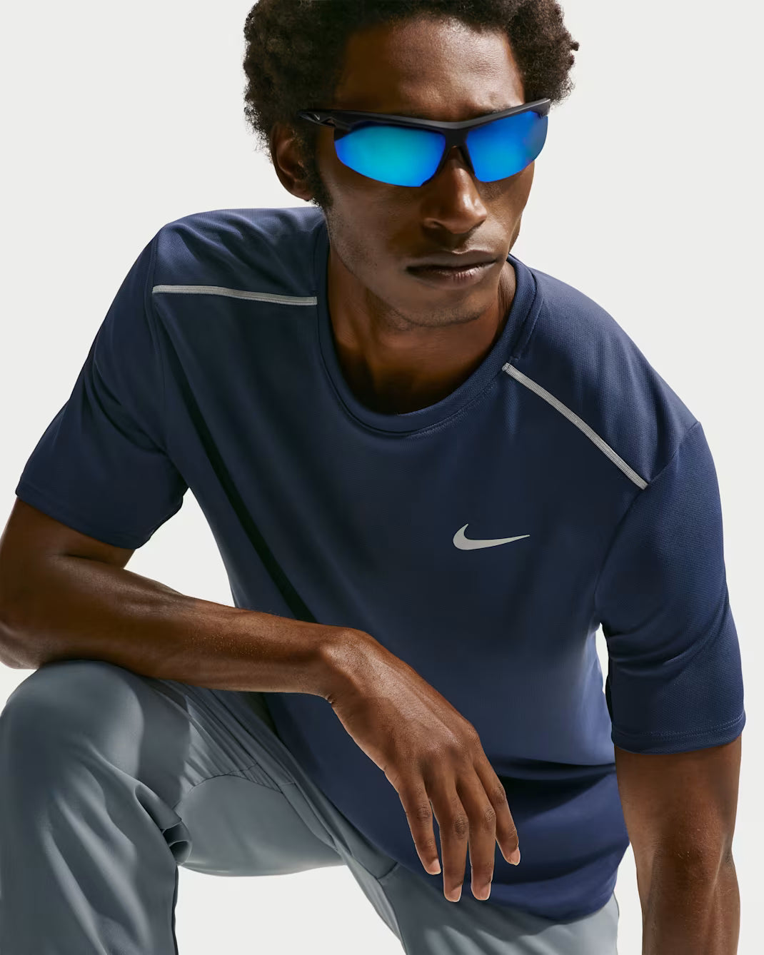 Nike T-shirt running manica corta da uomo Miler IF2082-410 blu