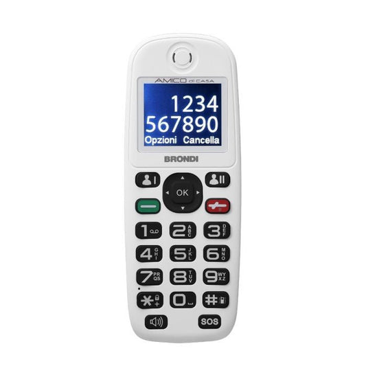 BRONDI AMICO DI CASA TELEFONO CELLULARE GSM DUAL SIM ANZIANI TASTI GRANDI SOS WH