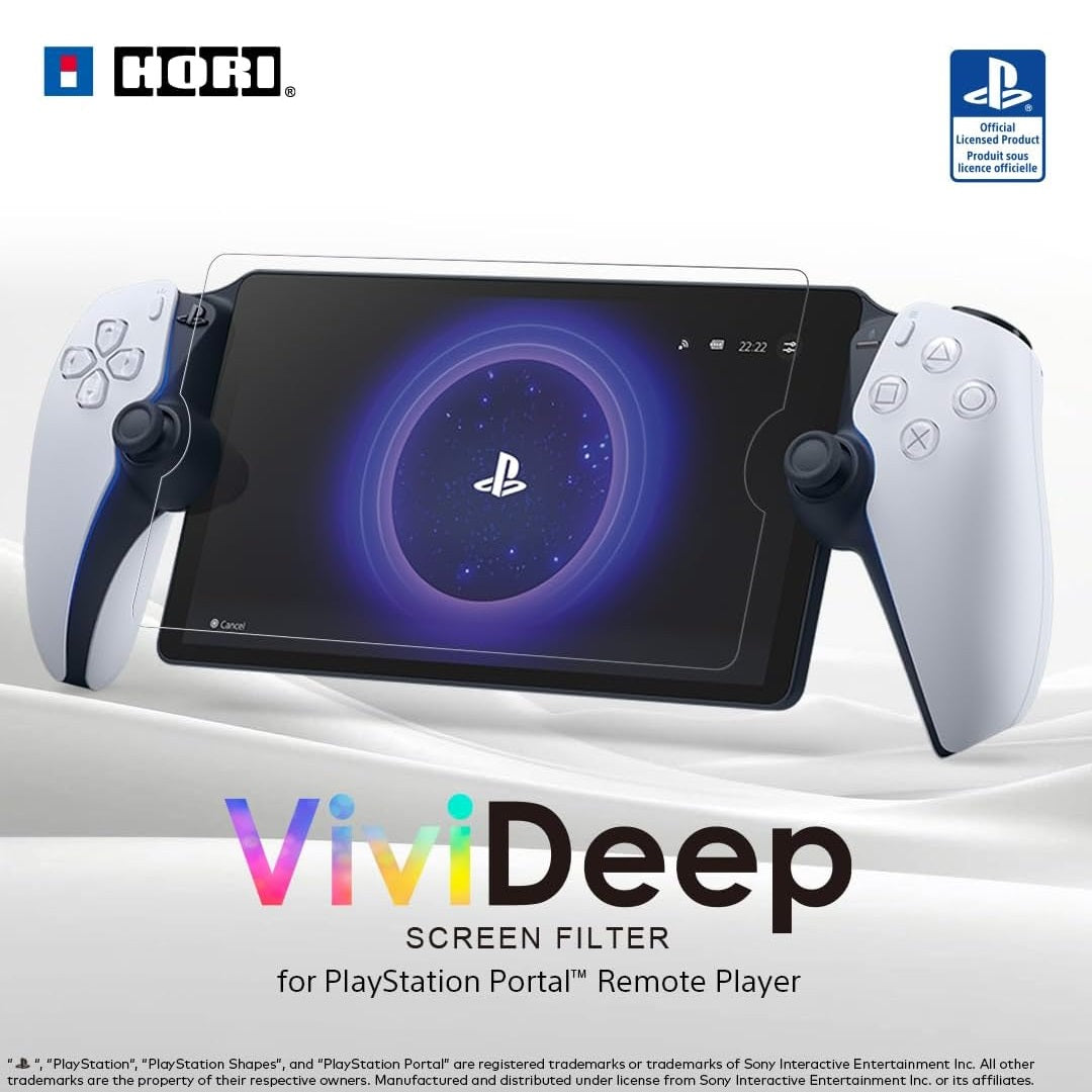 HORI ViviDeep - Displayschutzfolie für PlayStation Portal Remote Player – Offiziell von Sony lizenziert