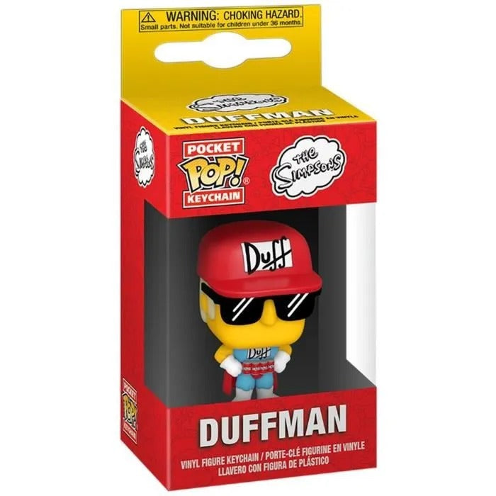 Funko Pop! Keychain Pocket The Simpson - (Duffman) Schlüsselanhänger Vinyl Figur 4cm