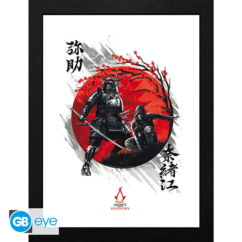 Abystyle: Assassin's Creed Shadows (Yasuke und Naoe) Gerahmtes Poster 30x40cm