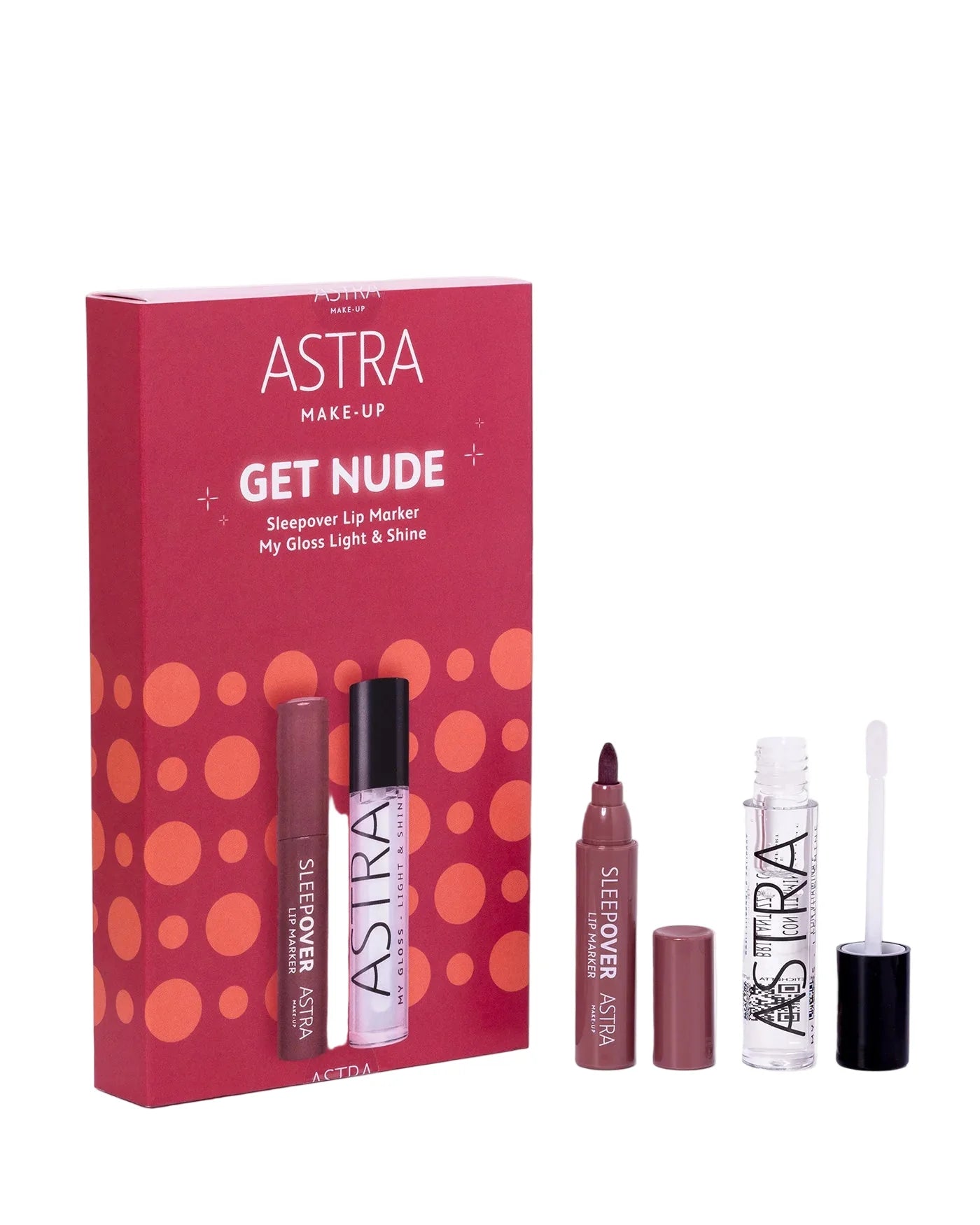 Astra Make-Up Get Nude Kit Lippen Sleepover Lip Marker + My Gloss Light E Shine