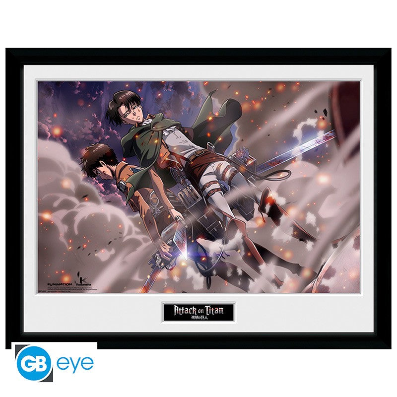 Abystyle: ATTACK ON TITAN (Smoke Blast) Gerahmtes Poster Anime Rahmen 30x40
