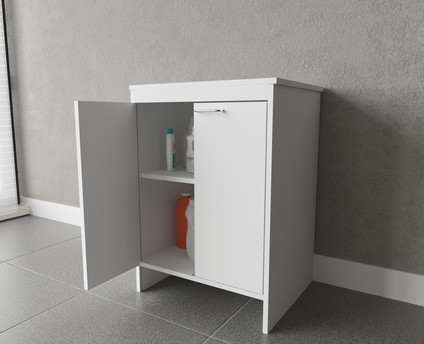 Base per Composizione Lavanderia in PVC, Kit Completo 60x50 cm, Modello Garden, Ideale per Spazi Funzionali e Facile da Montare