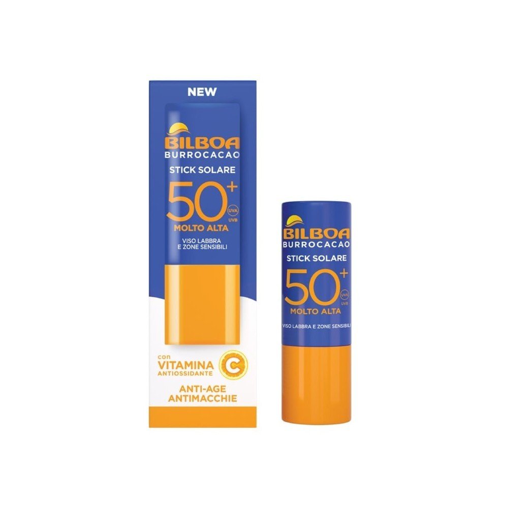 Bilboa Burrocacao Stick Solare SPF50+ 12ml – Stick Solare Nutriente Profumo Cacao Protezione Alta