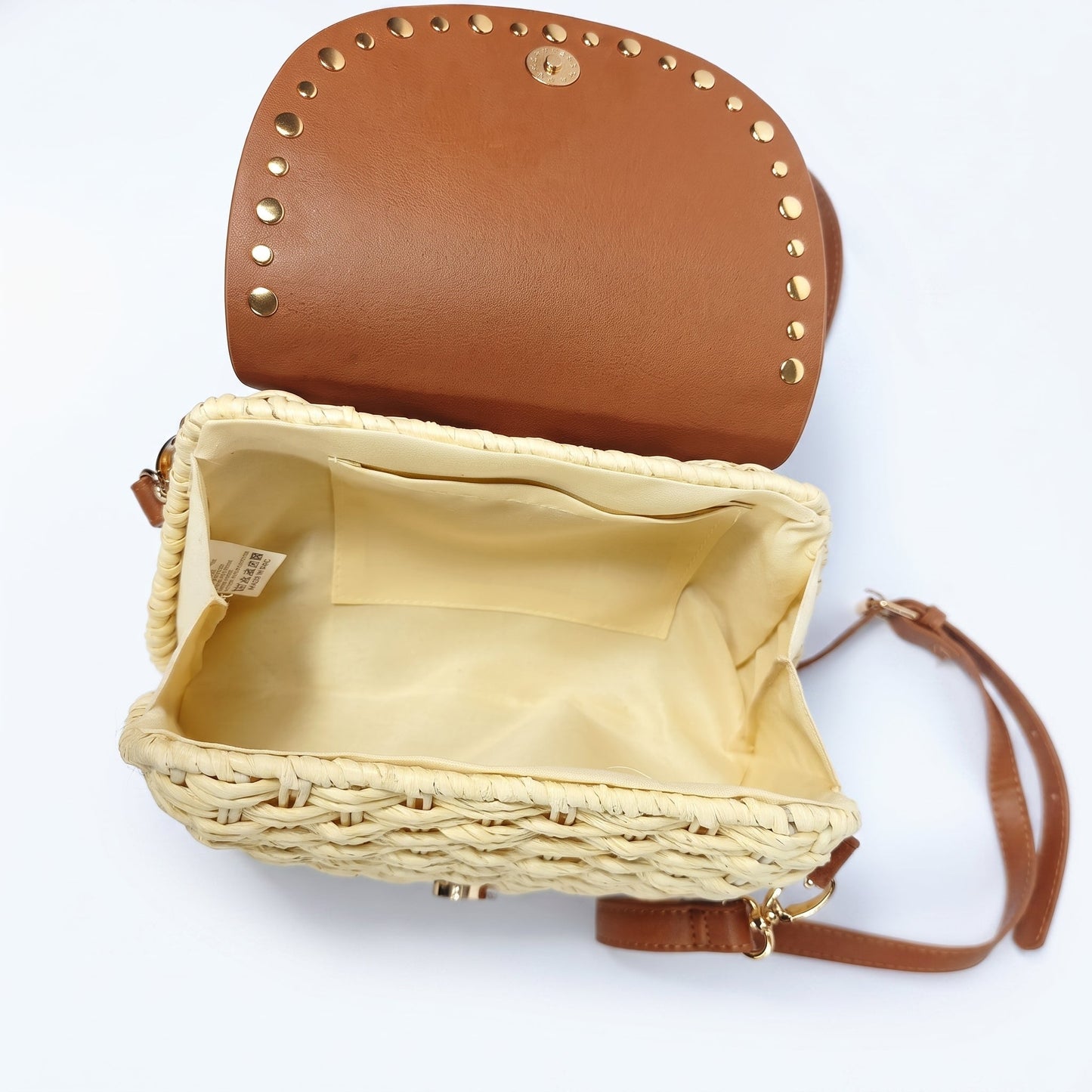 Stile Donna Bags - Borsa a Tracolla in Rafia con Patta