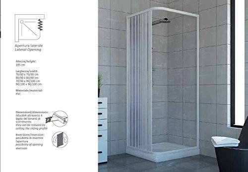 70x70 cm Acquario PVC Shower Enclosure with Side Folding Opening