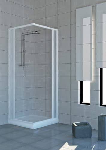 Box doccia angolare Libertè 100x100 cm in PVC a soffietto centrale — Kit fai da te, Made in Italy
