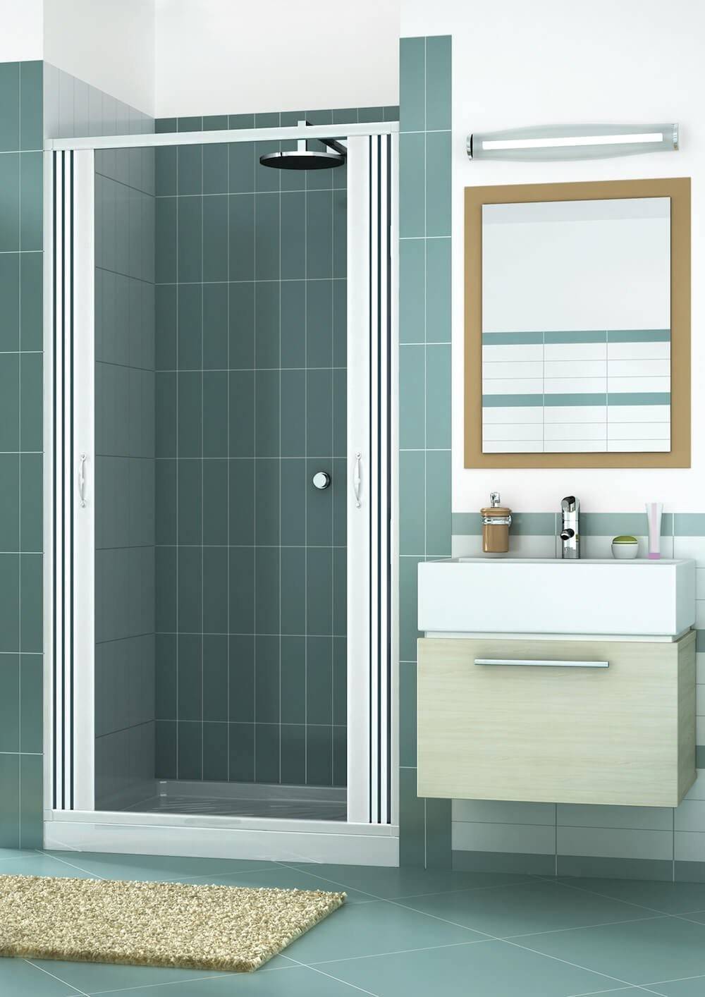 Box doccia mod. Vergine 140xH185cm in pvc a soffietto centrale