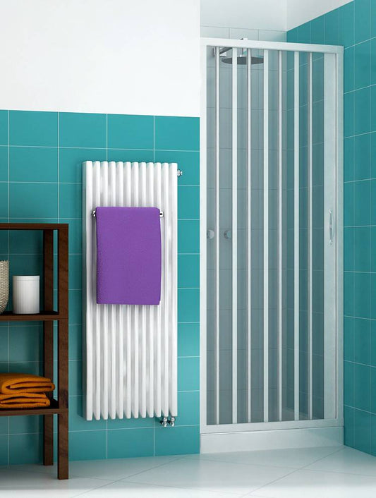 Box doccia Libertè 120 cm in PVC a soffietto laterale — Kit fai da te, Made in Italy
