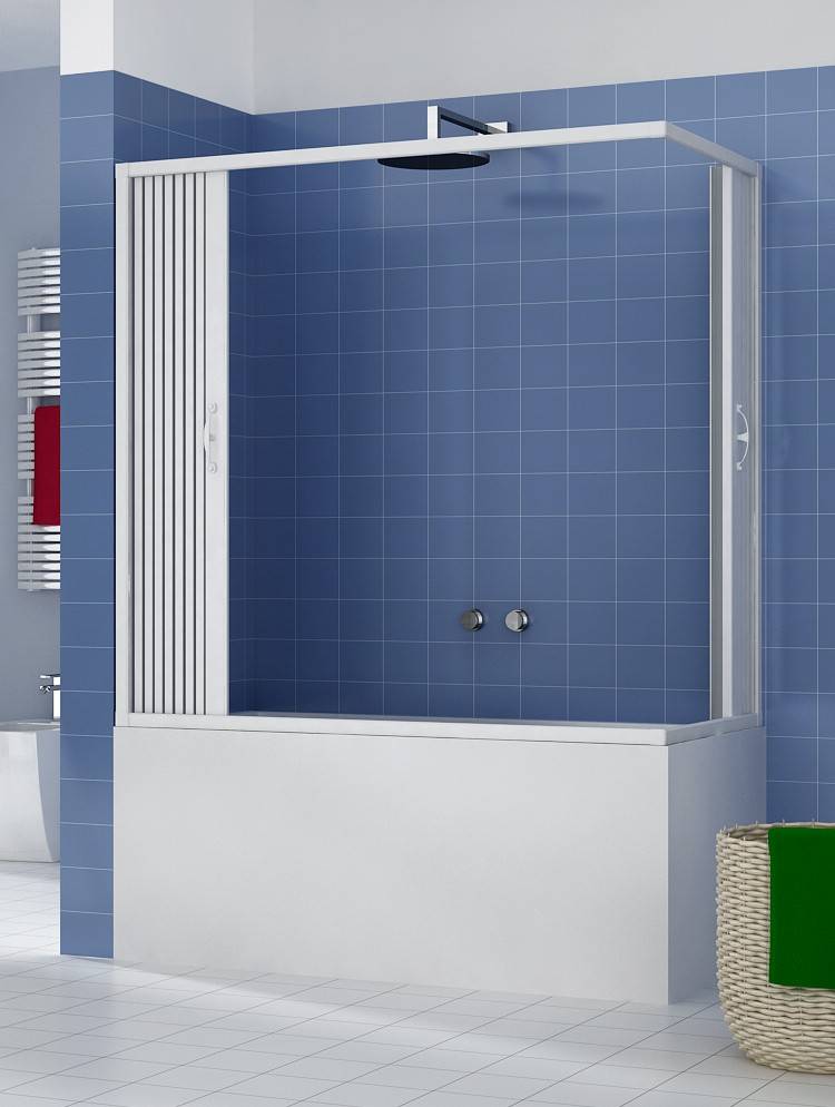 Box sopravasca Libertè 70x170 cm in PVC a soffietto angolare — Kit fai da te, Made in Italy