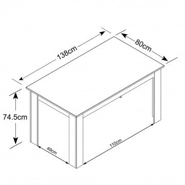 Tisch Pepper Weiß – Maße: 138 x 80 x 75 cm (H)