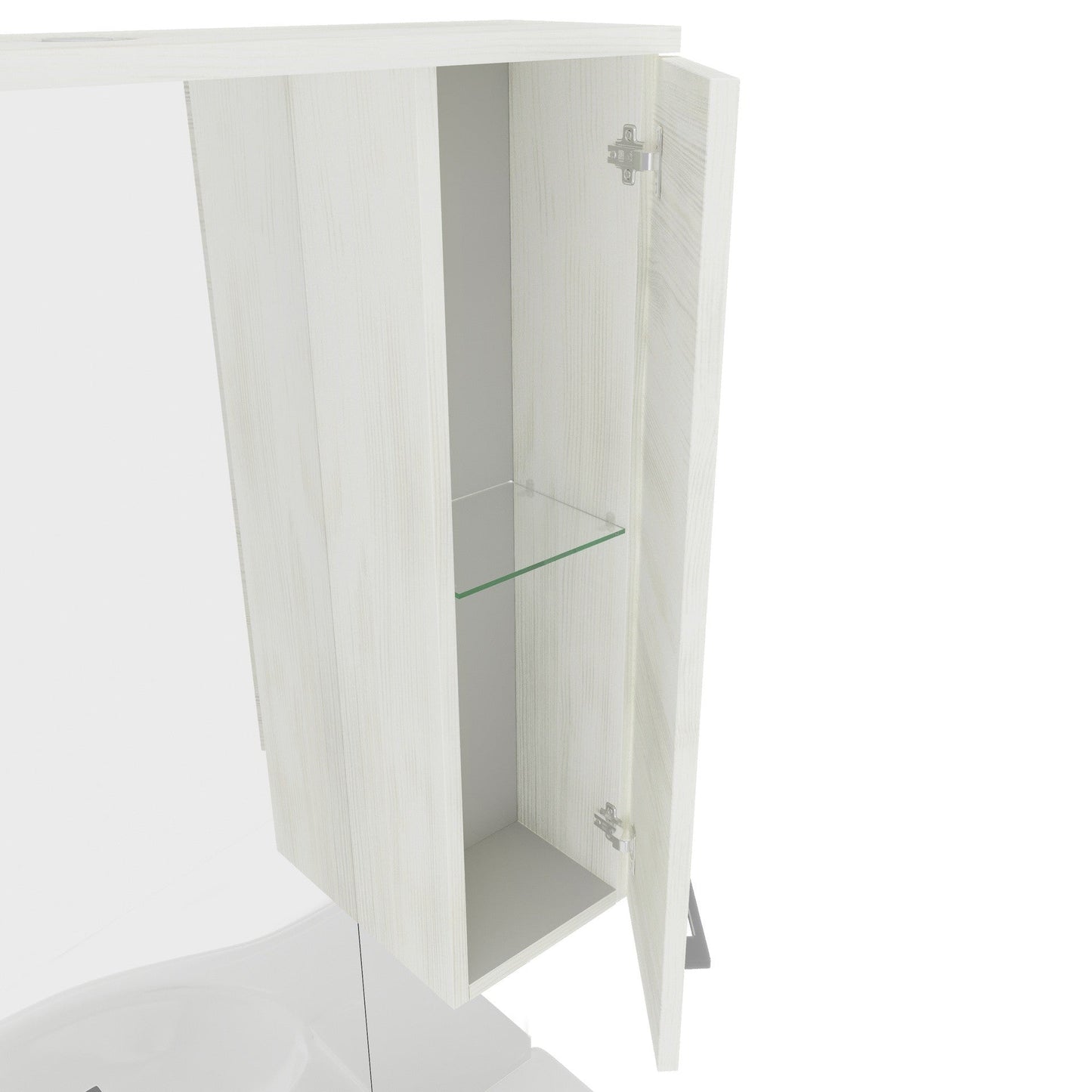 Composizione da bagno 3 ante da 105cm con cassetto lavabo e specchiera con pensile e luci a led