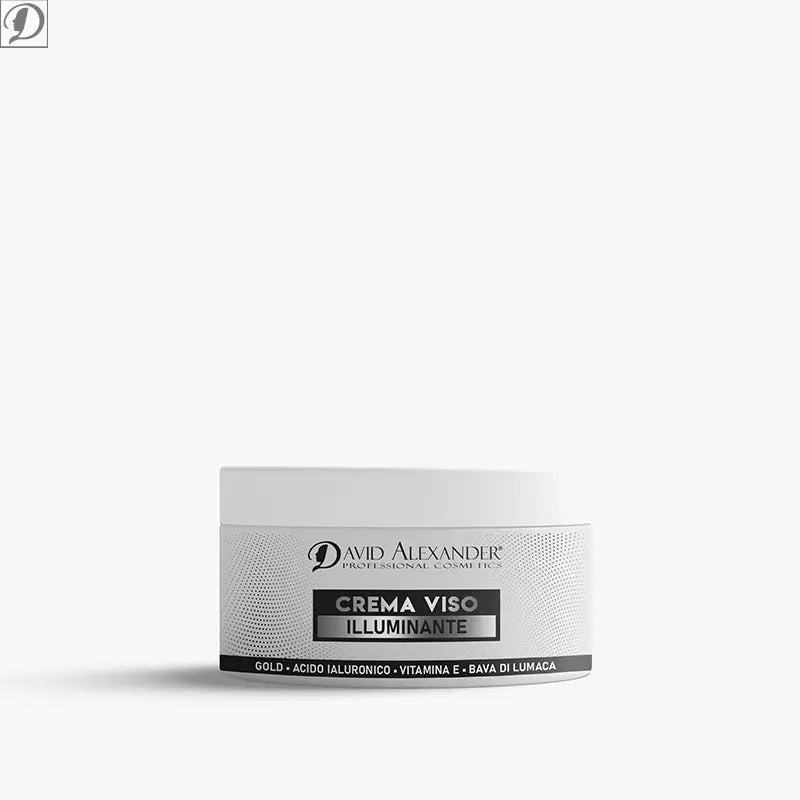 David Alexander Professional Cosmetics Crema Viso Illuminante alla Bava di Lumaca, Acido Ialuronico e Oro – Antiage, Idratante, Rigenerante