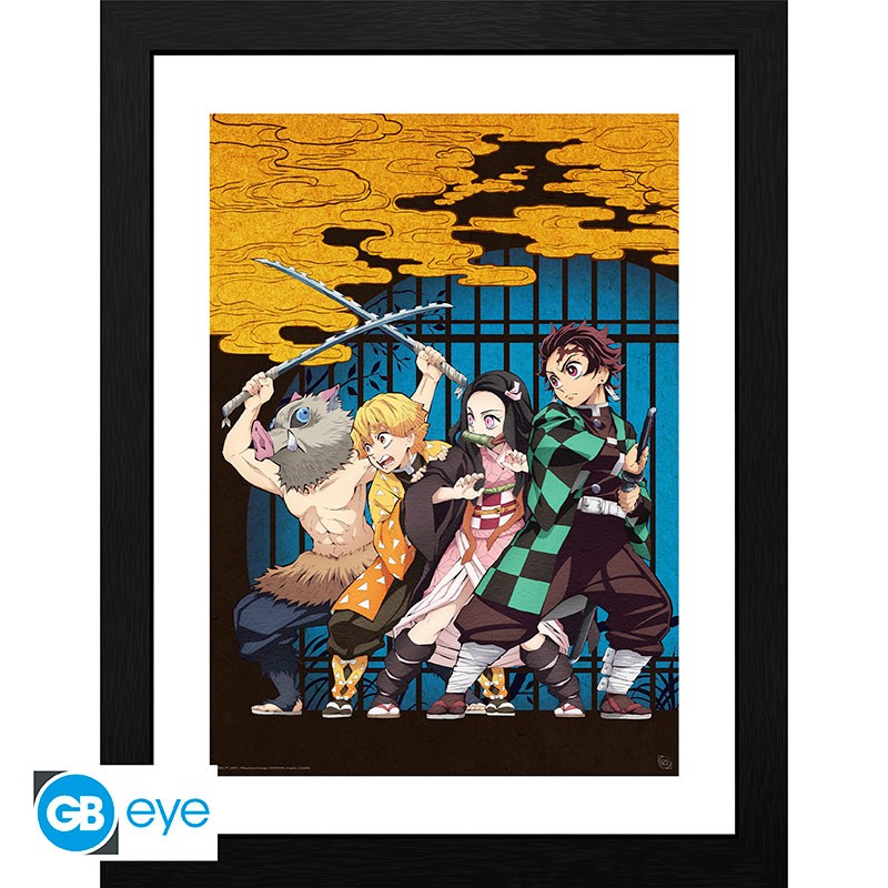 Abystyle: DEMON SLAYER (Tanjiro Draw) Gerahmtes Anime-Poster, Rahmen 30x40