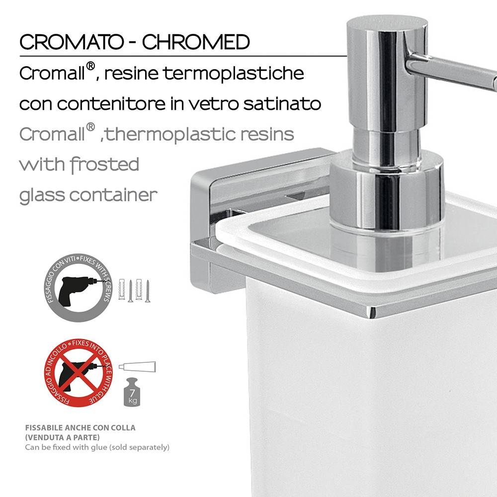Dosasapone a muro GEDY linea Atena in acciaio Cromato