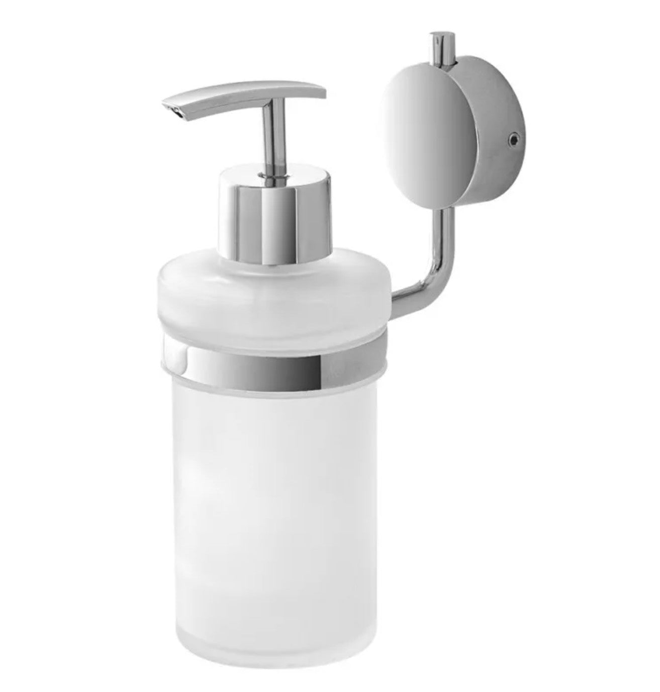 Dosasapone in acciaio cromato e vetro satinato, design moderno e funzionale - Serie Plaza