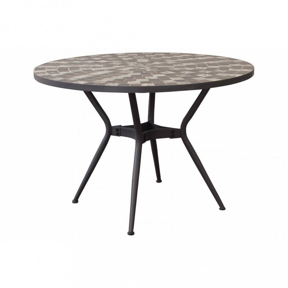 Tavolo Rotondo Zefiro Ø 110 | Ceramica | Forma Circolare | Beige Antracite